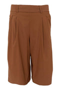 Davina Pleated Shorts | Hazelnut Brown | Shorts fra Black Colour
