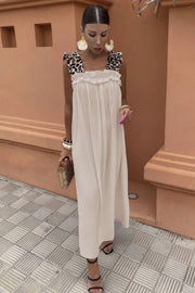 Leopard Strap Dress A1810ROBE | Beige | Kjole fra Avery