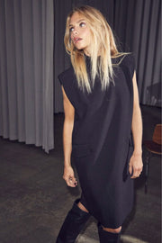 Vola Rib Turtleneck Dress | Black | Kjole fra Co'couture