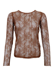 Lara Lace Blouse | Coffee | Bluse fra Black Colour
