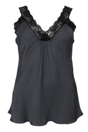 Bea Black Lace Top | Dk. Grey | Bluse fra Black Colour