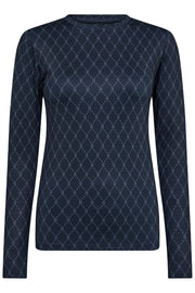 Printed Blouse | Navy | Bluse fra Hype The Detail