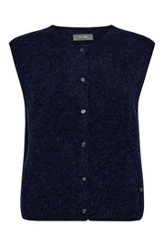 Almine Thora Knit Vest | Maritime Blue | Vest fra Mos Mosh