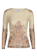 Mesh Ls Tshirt | Creme Paisley | Bluse fra Liberté