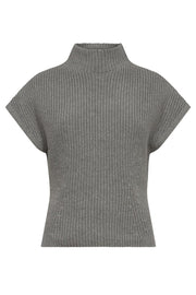 Biola Bine Knit Vest | Grey Melange | Strik fra Mos Mosh