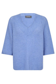 Taci 3/4 V-Neck Knit  | Hydrangea | Strik fra Mos Mosh