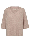 Taci 3/4 V-Neck Knit | Doeskin | Strik fra Mos Mosh – nedsat