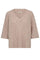 Taci 3/4 V-Neck Knit | Doeskin | Strik fra Mos Mosh