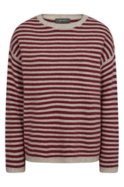 Khai Stripe Knit | Garnet | Strik fra Mos Mosh