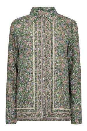 Kana Flowish Orchid Shirt | Turf Green | Skjorte fra Mos Mosh