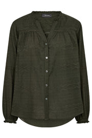 Benedetta Cotton Shirt  | Forest Night | Skjorte fra Mos Mosh