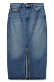 Mella Denim Skirt | Dark Blue | Nederdel fra Mos Mosh