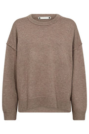 Maja Slit O-Neck Knit 32219 | Latté | Strik fra Co'couture