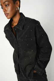 Emme Studs Shirt | Dark Grey Denim | Skjorte fra Mos Mosh
