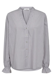 Melin Stripe V-Shirt | Mid Grey | Skjorte fra Co'couture