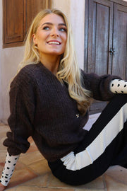 Fro O Neck Cardigan | Chocolate | Strik fra Liberté
