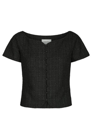 Tango Boucle Top | Black | Bluse fra Neo Noir