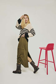 Lilea Skirt | Olive Night | Nederdel fra Freequent