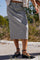 Mella Skirt | Medieval Blue w. Off-white | Nederdel fra Freequent