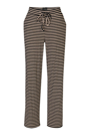Natalia Straight Pants | Black Sand Stripe