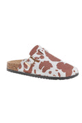Cow Print Slip ons | Camel Cow | Mules fra Lazy Bear – nedsat