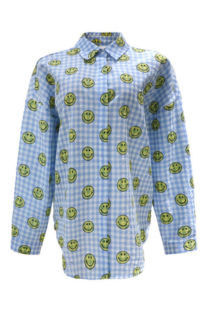 Sara Ls Shirt | Blue Check Smiley | Bluse fra Liberté