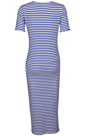 Natalia Ss Dress | Cobolt Blue Creme Stripe | Kjole fra Liberté