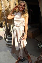 Hailey Halterneck Top | Champagne Diamond | Top fra Liberté
