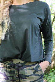 Alma Ls Top | Dusty Army | Bluse fra Liberté