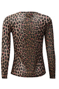Mesh Ls Tshirt | Lux Leo Bordeaux Heart | Bluse von Liberté