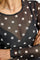 Mesh Ls Tshirt | Black White Big Dot | Bluse fra Liberté