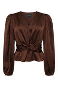 Tiki Ls Twist Blouse | Dark Brown – nedsat