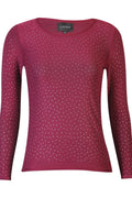 Mesh Ls Sparkle Tshirt | Bordeaux Diamond Dot | Bluse fra Liberté