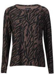 Alma Ls U Tshirt | Dark Brown Zebra | Bluse fra Liberté