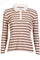 Natalia Ls Polo Blouse | Brown Rose Creme Stripe | Bluse fra Liberté