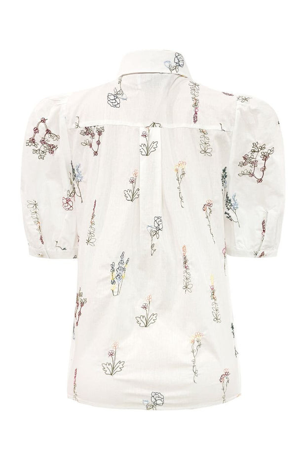 Flora Ss Blouse | Ivory Floral | Bluse fra Liberté