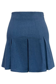 Asta Plisse Skirt | Blue Denim | Shorts fra Liberté