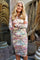 Mesh Ls Long Dress | Multi Marble | Kjole fra Liberté