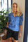 Winnie Vneck Blouse | Jacquard Blue | Bluse fra Liberté