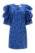 Winnie Vneck Short Dress | Jacquard Blue | Kjole fra Liberté – nedsat