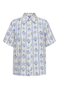 Mie Ss Shirt | Creme Blue Mussel | Skjorte fra Liberté – nedsat