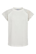 Milla Lace Tshirt | White | T-Shirt fra Liberté