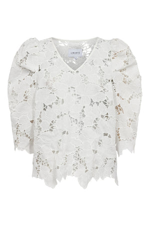 Rossie Vneck Blouse | White | Bluse fra Liberté