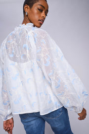 Eisara Flob Blouse  | White | Bluse fra Mos Mosh