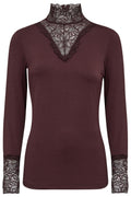 Daisy T-neck | Chocolate | T-Shirt fra Statebird