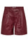 Phoebe Leather Pleat Shorts 31458 | Burgundy | Bukser fra Co'couture