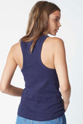 Sahara Embroidery Tank Top 33151 | Navy | T-Shirt fra Co'couture