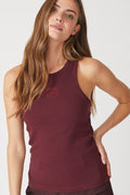 Sahara Embroidery Tank Top 33151 | Winered | T-Shirt fra Co'couture – nedsat