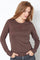 Granny Embroidery LS Tee 33180 | Dunkelbraun | T-Shirt von Co'couture