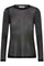 Mesh O-Neck Blouse 33201 | Black | T-Shirt fra Co'couture